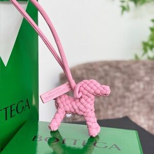 Bottega Veneta Pink Woven Lamb Charm